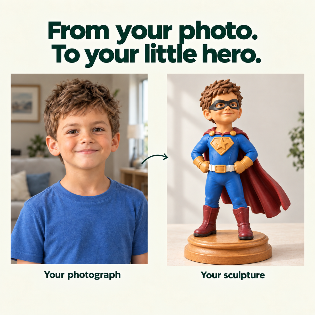 Custom Superhero Bust of Your Child