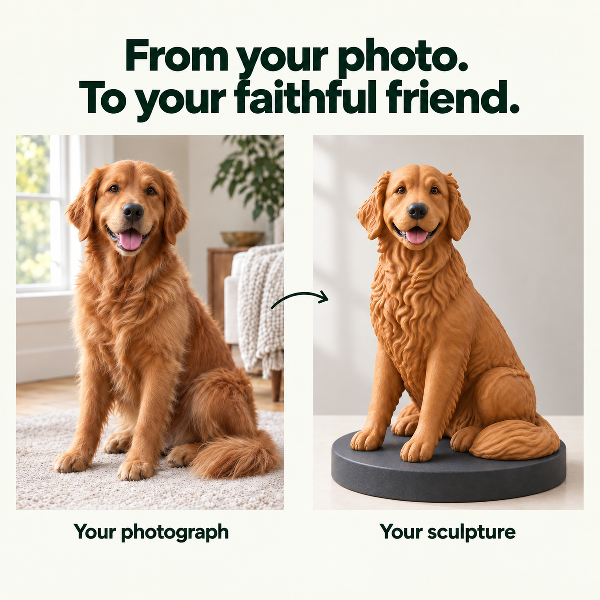 Custom Dog Bust from Your Photos