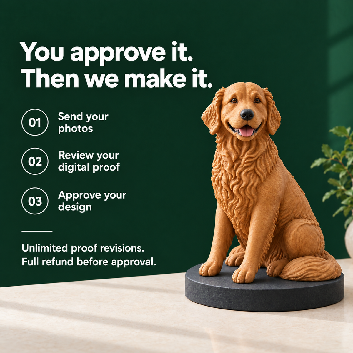 Custom Dog Bust from Your Photos