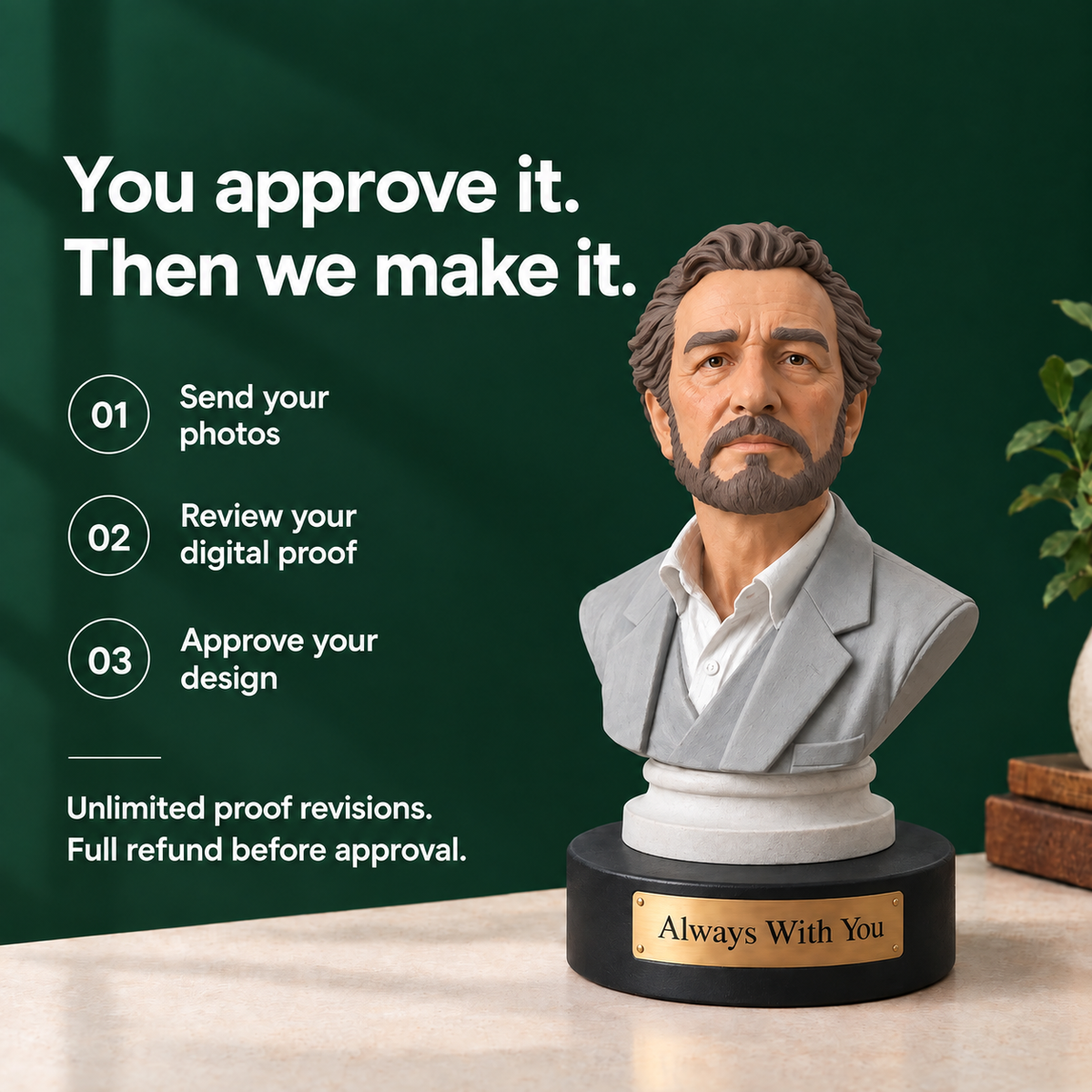 Custom Memorial Bust from Your Photos