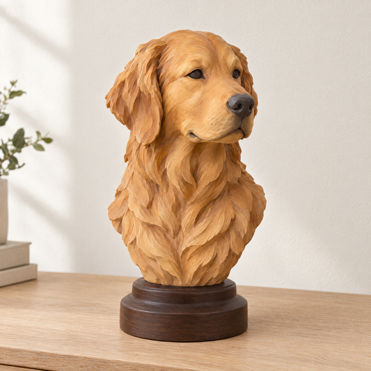 faithful friend bust design example 11, hand-painted style, displayed in natural light