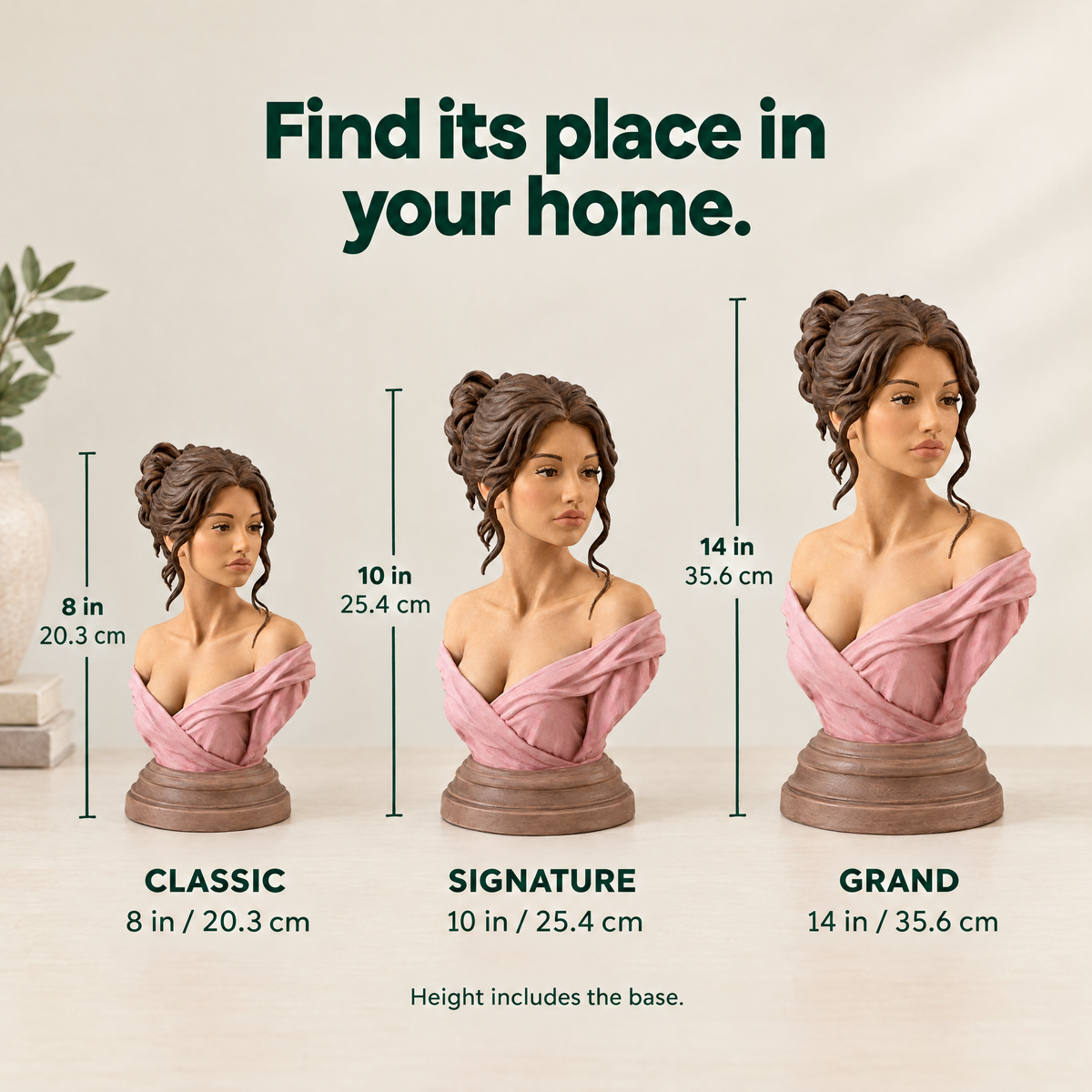 Your Portrait 8-inch, 10-inch and 14-inch height options
