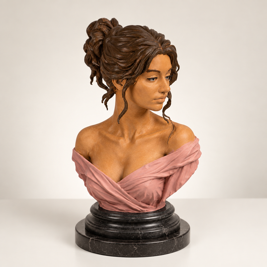 Your Portrait custom individual sculpture, front view